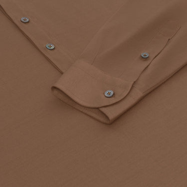 Gran Sasso Cotton Polo Shirt in Bronze with Long Placket - SARTALE