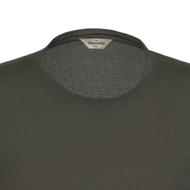 Gran Sasso Linen - Blend Crew - Neck T - Shirt in Kale Green - SARTALE