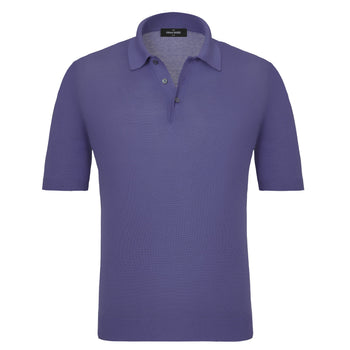 Gran Sasso — Camisa polo de seda en color lavanda - SARTALE
