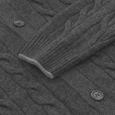 Gran Sasso Wool - Blend Ribbed Cardigan in Grey - SARTALE