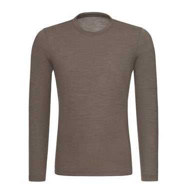 Gran Sasso Wool Long Sleeve T - Shirt in Light Brown - SARTALE