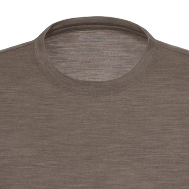 Gran Sasso Wool Long Sleeve T - Shirt in Light Brown - SARTALE