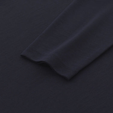 Gran Sasso Wool Long Sleeve T - Shirt in Navy Blue - SARTALE