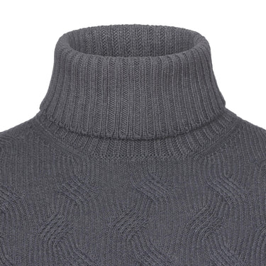 Gran Sasso Wool Ribbed Turtleneck in Silver Grey - SARTALE