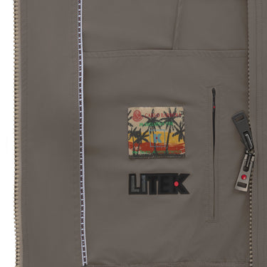 Kired Blouson in Taupe Grey with a Hidden Hood - SARTALE