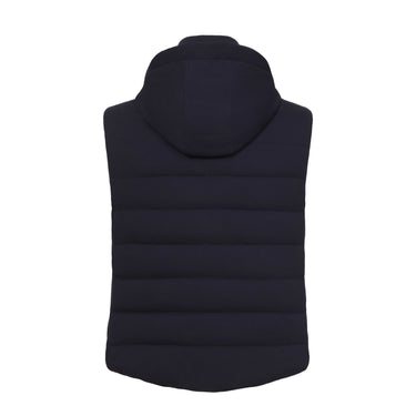 Kired Hooded Viscose - Blend Vest in Dark Blue - SARTALE