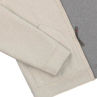 Kired Reversible Cashmere Hooded Jacket in Light Grey and Beige - SARTALE