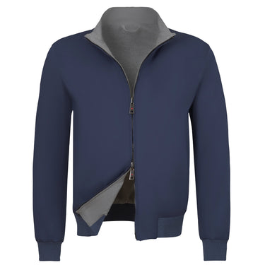 Kired Reversible Cotton - Blend Blouson in Blue and Grey - SARTALE