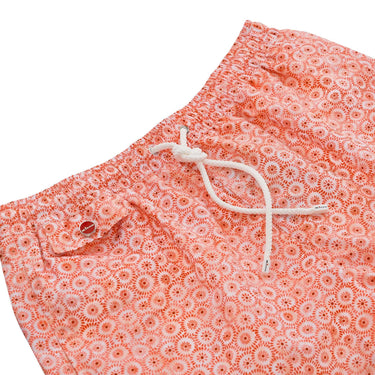 Kiton All - Monogram Swim Shorts in Peach Orange - SARTALE
