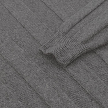 Kiton Cashmere Crew - Neck Sweater in Grey Melange - SARTALE