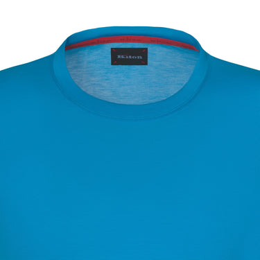 Kiton Cotton T - Shirt in Bright Blue - SARTALE