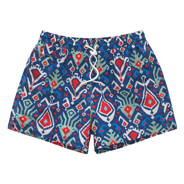 Kiton Multicolor Swim Shorts in Dark Blue - SARTALE