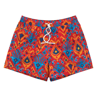Kiton Multicolor Swim Shorts in Red - SARTALE