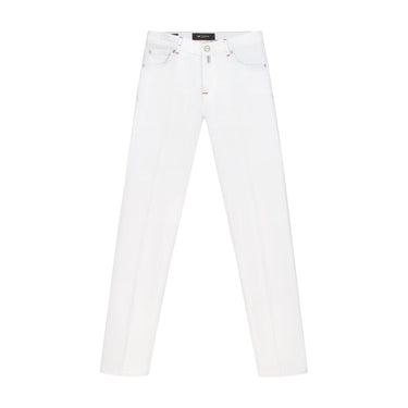 Kiton Slim - Fit Cotton Five - Pocket Jeans in White - SARTALE