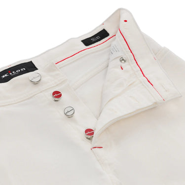 Kiton Slim - Fit Five - Pocket Jeans in White - SARTALE