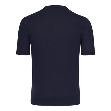 Luciano Barbera Crew - Neck Cotton T - Shirt Sweater in Dark Blue - SARTALE