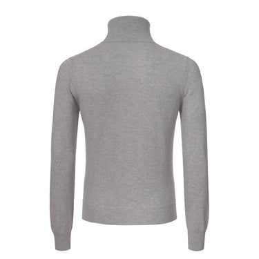 Malo Cashmere Turtleneck Sweater in Light Grey Melange - SARTALE