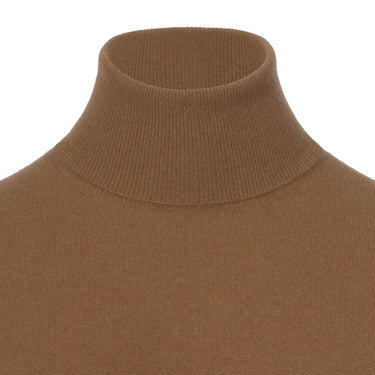 Malo Cashmere Turtleneck Sweater in Sand Brown - SARTALE
