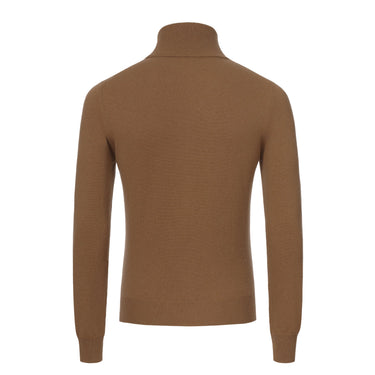 Malo Cashmere Turtleneck Sweater in Sand Brown - SARTALE