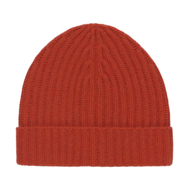 Malo Ribbed Cashmere Hat in Red Rusty - SARTALE