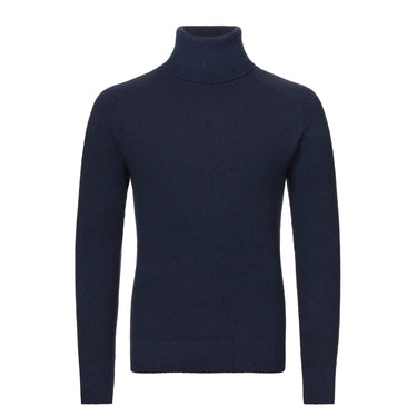 Malo Turtleneck Cashmere Navy Blue Sweater - SARTALE