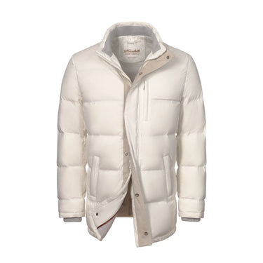 Mandelli Hooded Goose Down Jacket in Off White - SARTALE