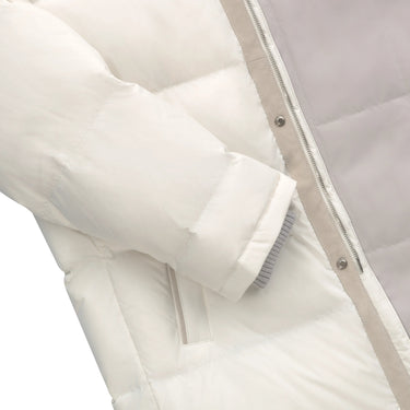 Mandelli Hooded Goose Down Jacket in Off White - SARTALE