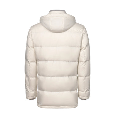 Mandelli Hooded Goose Down Jacket in Off White - SARTALE