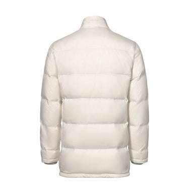 Mandelli Hooded Goose Down Jacket in Off White - SARTALE