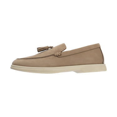 Mandelli Suede Tassel Loafer in Beige - SARTALE