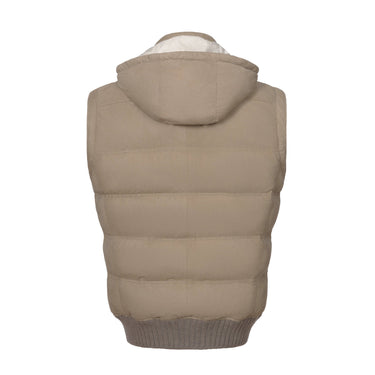 Mandelli Zig - Zag Dotted Leather Vest in Beige - SARTALE