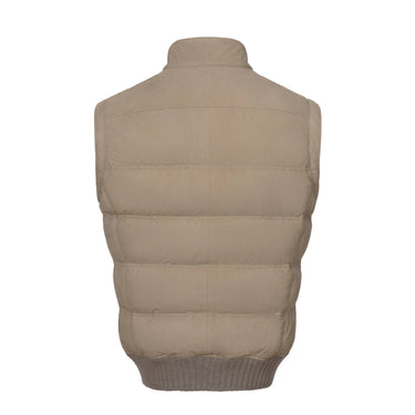Mandelli Zig - Zag Dotted Leather Vest in Beige - SARTALE