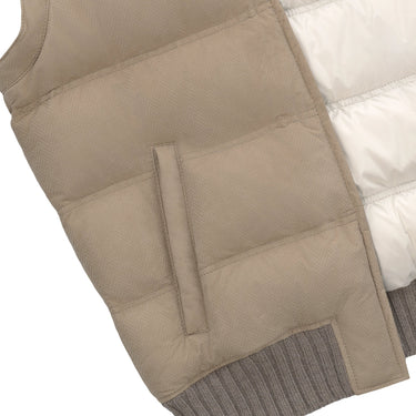 Mandelli Zig - Zag Dotted Leather Vest in Beige - SARTALE