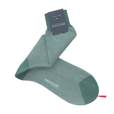 Dotted Zig-Zag Cotton Socks in Mint