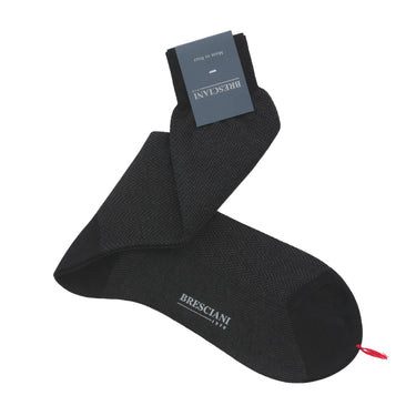 Dotted Zig-Zag Cotton Socks in Black and Anthracite