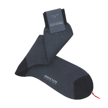 Striped Cotton Socks in Blu Avio Mel