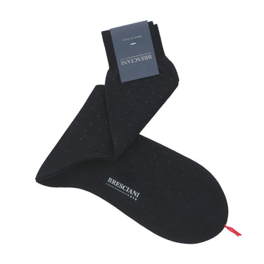 Dotted Cotton Socks in Navy Blue