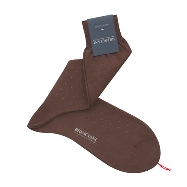 Dotted Cotton Socks in Coffee