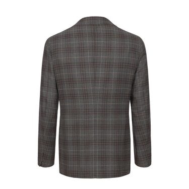 Orazio Luciano Wool Plaid Jacket in Grey and Brown - SARTALE