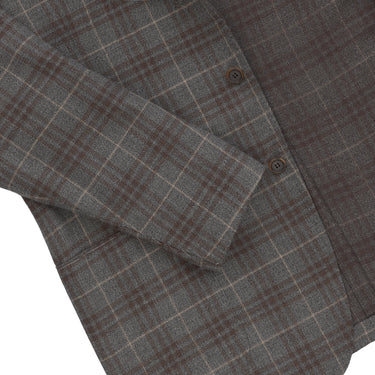 Orazio Luciano Wool Plaid Jacket in Grey and Brown - SARTALE