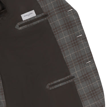 Orazio Luciano Wool Plaid Jacket in Grey and Brown - SARTALE