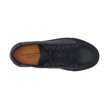 Pellettieri Di Parma Cashmere and Leather Sneakers in Dark Grey Melange - SARTALE