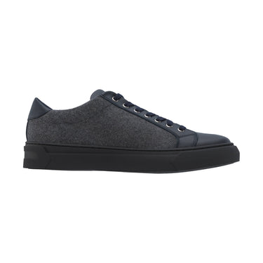 Pellettieri Di Parma Cashmere and Leather Sneakers in Dark Grey Melange - SARTALE