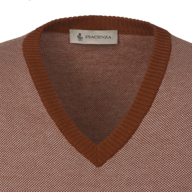 Piacenza Cashmere All - Over Monogram V - Neck Cotton Gilet in Brown - SARTALE