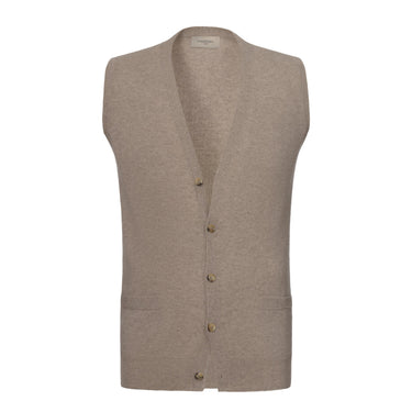 Piacenza Cashmere Cashmere Gilet in Soft Greige Melange - SARTALE