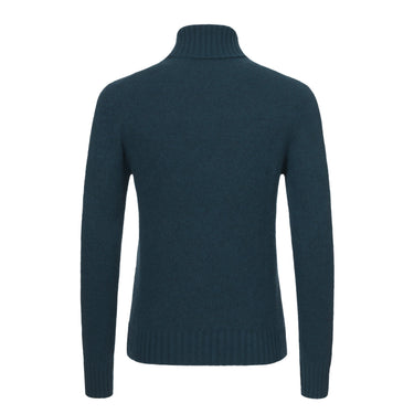 Piacenza Cashmere Cashmere Turtleneck Sweater in Teal Dark Blue - SARTALE