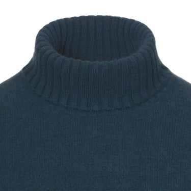 Piacenza Cashmere Cashmere Turtleneck Sweater in Teal Dark Blue - SARTALE