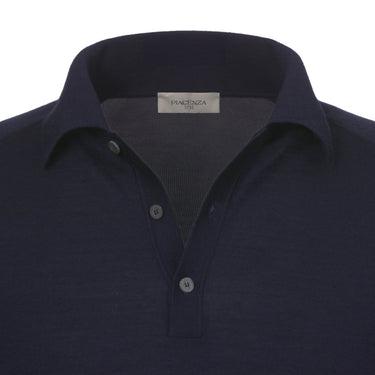 Piacenza Cashmere Virgin Wool Polo Shirt in Indigo Black - SARTALE