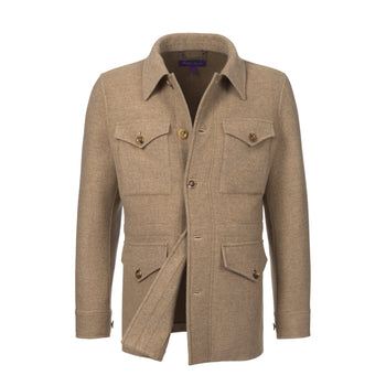 Ralph Lauren Wool Lamb Suede Jacket in Truffle - SARTALE