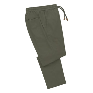 Richard J. Brown Cotton - Silk Blend Trousers in Green - SARTALE